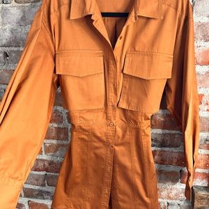 Orange cut out top, small, Zara.